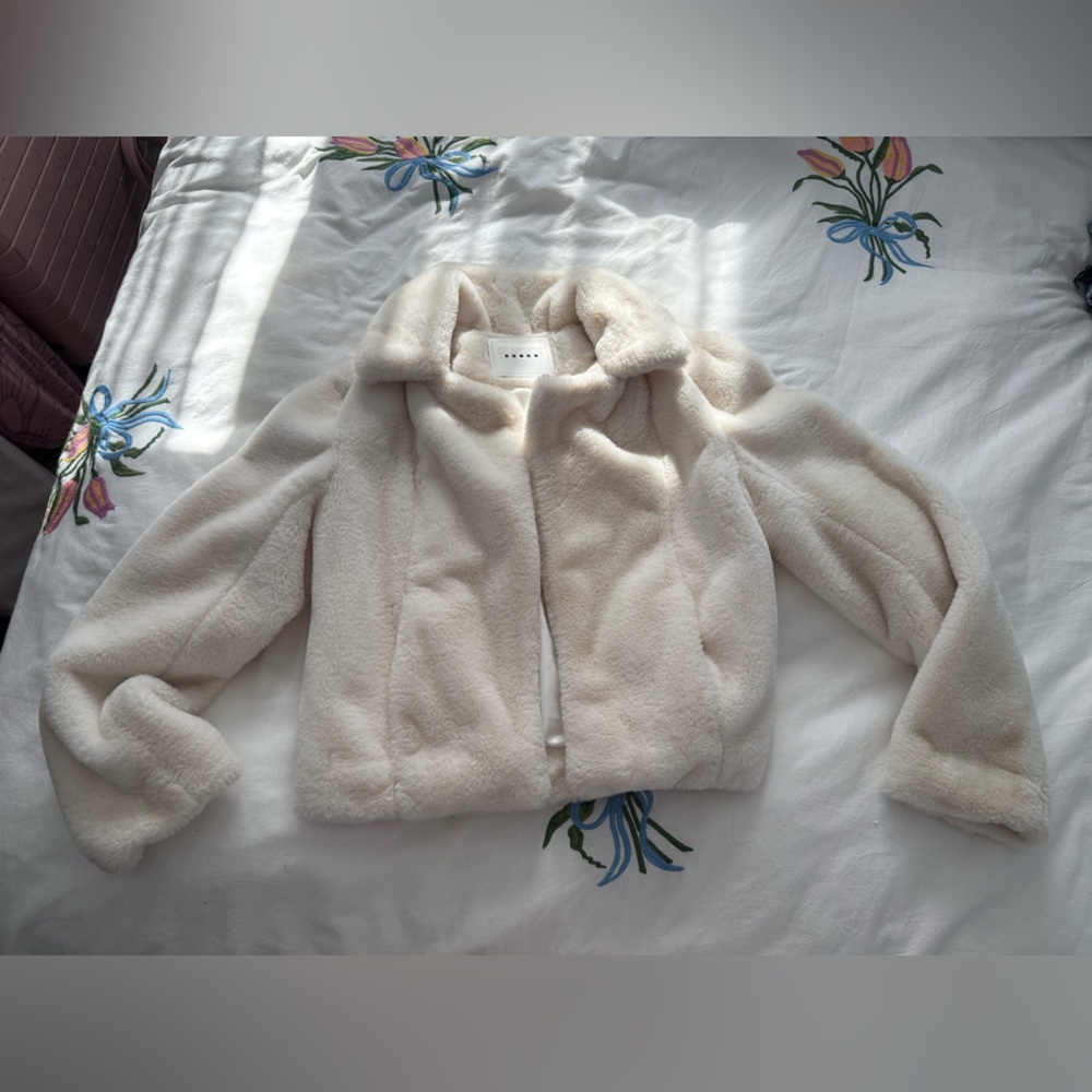 BLANKNYC Cropped Faux Fur Coat White / Snow Queen XS